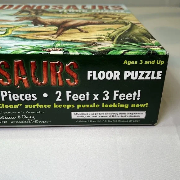 Dinosaurs 48 Piece Jigsaw Floor Puzzle 2 x 3 Ft Melissa‎ & Doug Science Dino - Picture 2 of 5